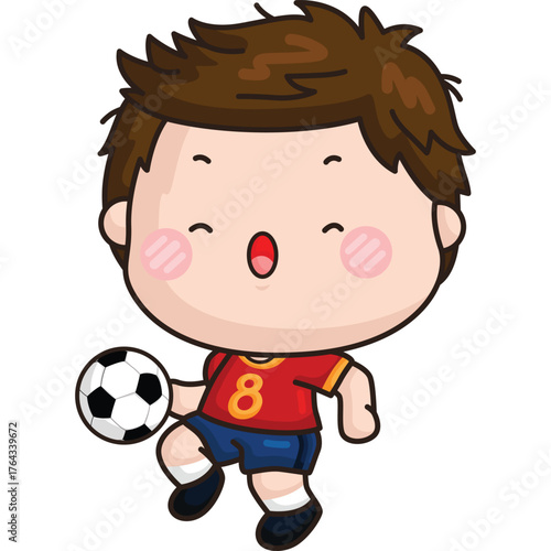 a cute vector of a soccer player 