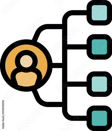 Workflow and collaboration concept with manager distributing work to his team