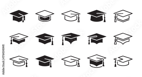 Seamless pattern with graduation caps for education related projects