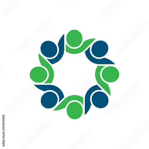 rotating successful people community logo design