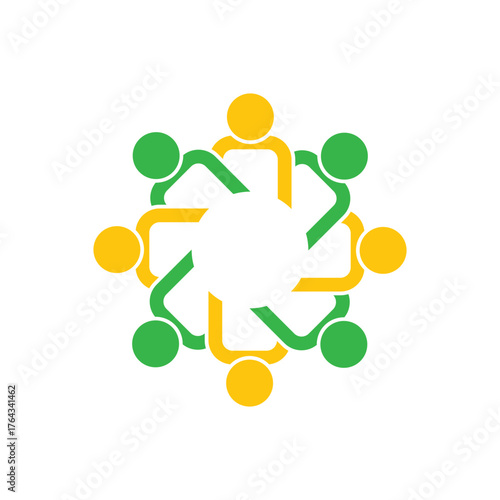 rotating successful people community logo design