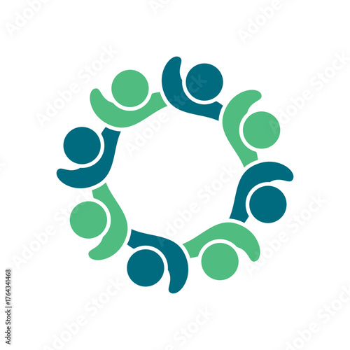 rotating successful people community logo design