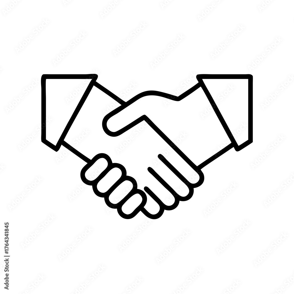 Obraz premium Handshake graphic symbolizing agreement and partnership in business 