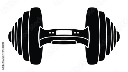 Dumbbell Silhouette: A stark black and white depiction of a dumbbell, symbolizing strength and fitness.