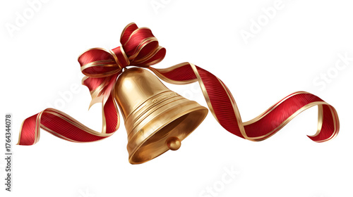 christmas bells with red ribbon