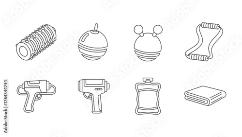 Assortment of Gadgets: An array of innovative gadgets are arranged with detail, symbolizing modern technology and inventive design.