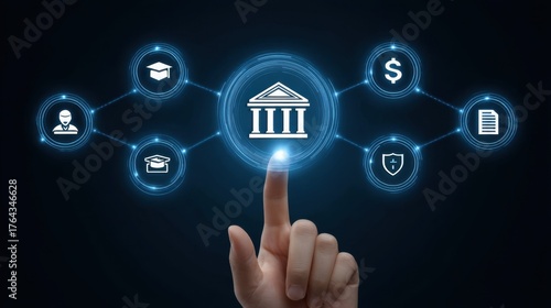 Interactive Tech Interface for Public Sector Services Illustrating Digital Engagement and User Experience