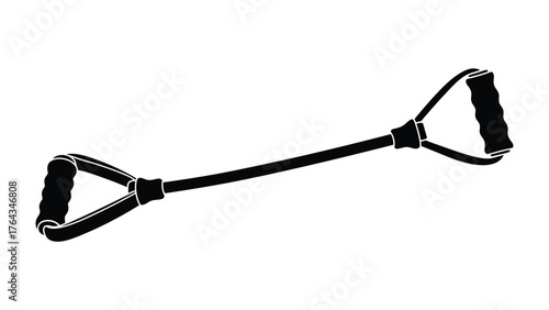Exercise Resistance Band: A monochrome illustration of an exercise resistance band, a vital tool for strength training and fitness routines.