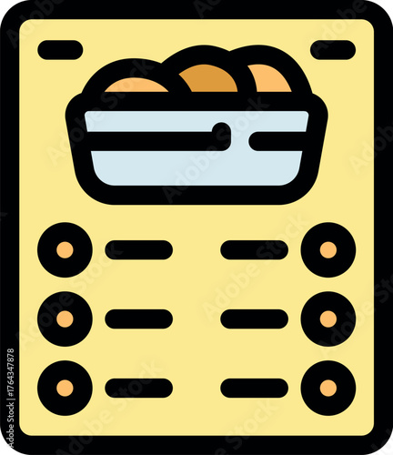 Mobile app for buying groceries online, featuring bread in a basket and order details