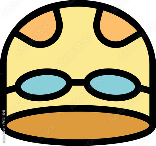 Swimming cap and goggles ready for a refreshing dip in the pool, embodying the spirit of aquatic activity