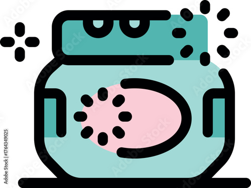 Laundry detergent container is showing a symbol of clean and fresh clothes, suitable for daily washing