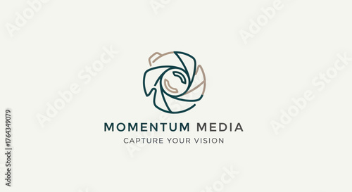 Momentum Media Capture Your Vision Logo Design.
