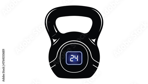Modern Kettlebell: A sleek, digital kettlebell, ready to enhance strength and fitness routines, offering precision and ease for every workout session.