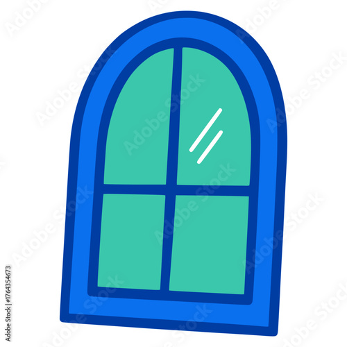 Bathroom mirror interior decoration flat color vector illustration template design
