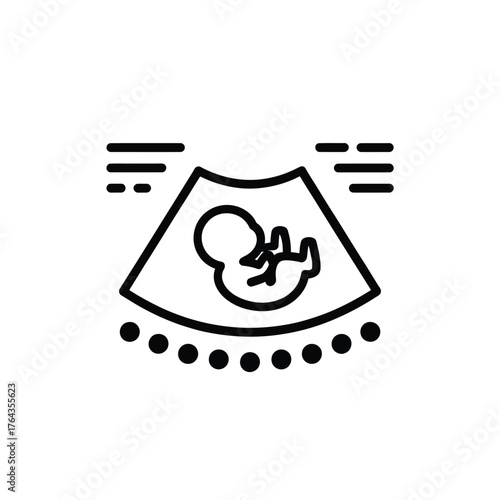 Fetal ultrasound scan icon showing baby silhouette