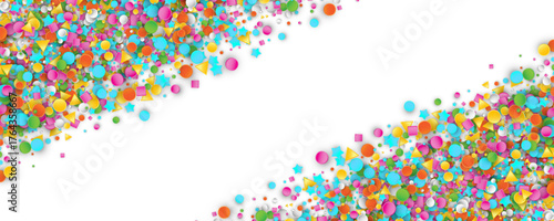 Confetti circles isolated. Round paper party confetti pattern