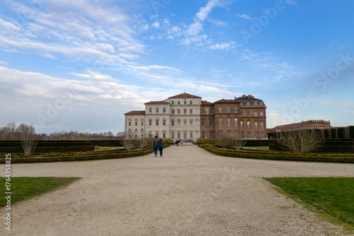 VENARIA REALE, ITALY, APRIL 1, 2025 - The Royal Palace of Venaria with gardens, province of Turin, Piedmont, Italy