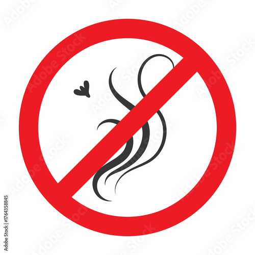 Stop smell perfume icon and anti odour symbol