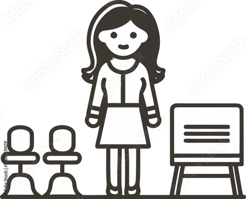Modern illustration of a document sorting office assistant line icon