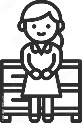 Modern illustration of a document sorting office assistant line icon
