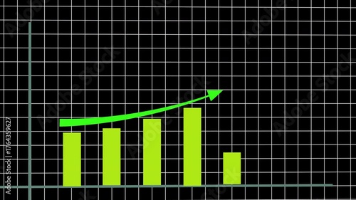 Animated growing line chart on grid background, modern corporate data visualization for business analytics, finance dashboards, and motion design projects.