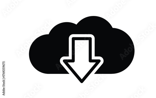 Black Cloud Download Icon: A Symbol of Digital Storage and Accessibility
