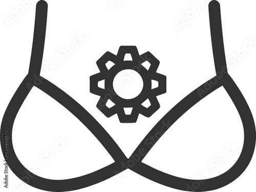 Modern illustration of breast development during adolescence and puberty depicted as a line icon