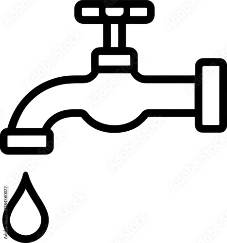 A modern illustration in the form of a line icon shows hot water being released into the ocean