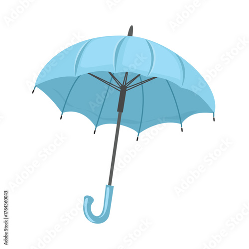 Open Blue Umbrella Graphic. Light Blue Open Umbrella. Pastel Blue Umbrella Illustration. Sky Blue Parasol Design