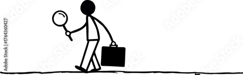 The modern illustration depicts a confidential executive search through a headhunting line icon