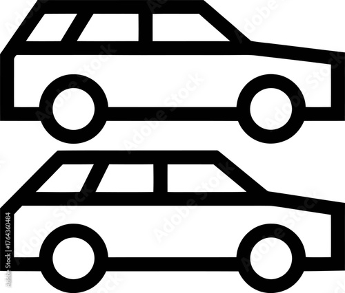 Icon representing a modern traffic flow on highway road line illustration