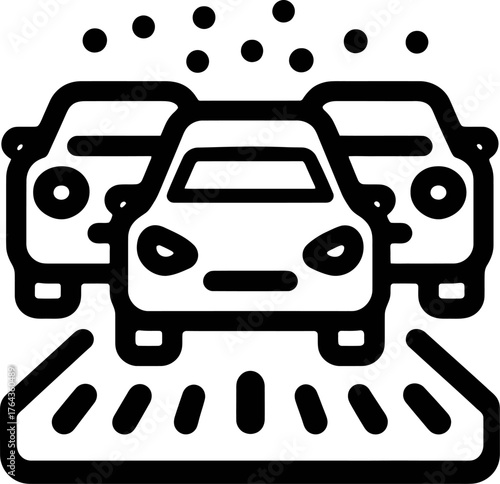 Lane dividers icon in a modern illustration of highway road line