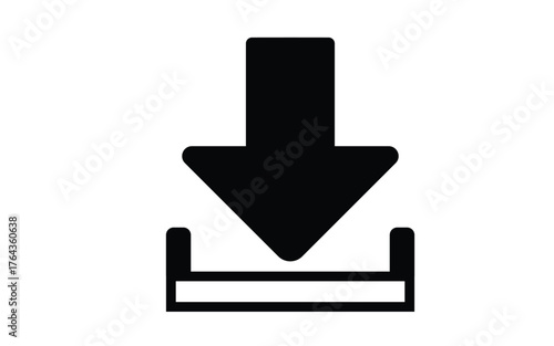 Download Icon: A Simple Black Symbol for Loading Data Online