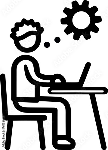 Calendar management administrative assistant is depicted as a modern line icon illustration