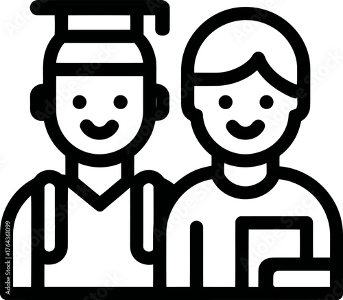 A line icon illustrating modern equal access education