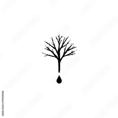 Thermal stress affecting coral reefs is represented by a modern line icon illustration