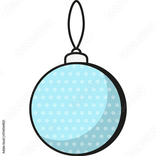 Minimal Christmas ball icon. Simple round ornament for holiday tree decoration in flat vector style