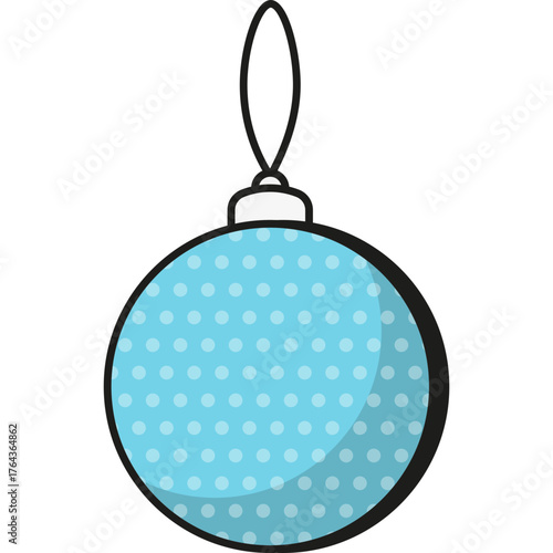 Minimal Christmas ball icon. Simple round ornament for holiday tree decoration in flat vector style