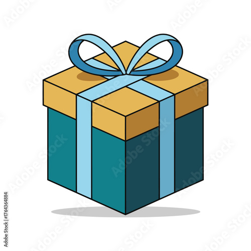 Gift Box Present Icon Isometric Vector Illustration