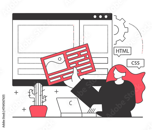 Design web development website design coding html css programming developer software engineer front end developer verctor art illustration png