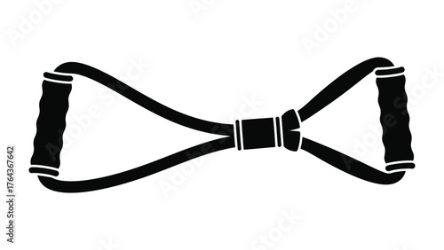 Resistance Band Workout Accessory: A graphic illustration of a black resistance band, designed for comprehensive workout routines.