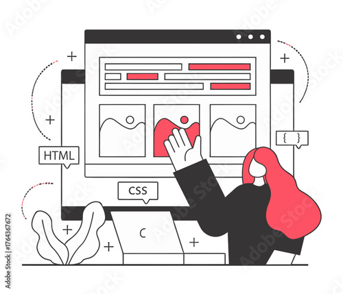 Design website design development coding html css javascript programming web developer front end development process verctor art illustration png