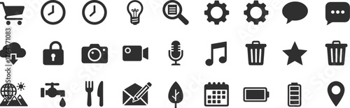 A Universal Glyph Vector Icon Set for Web, Mobile, and Software Interfaces