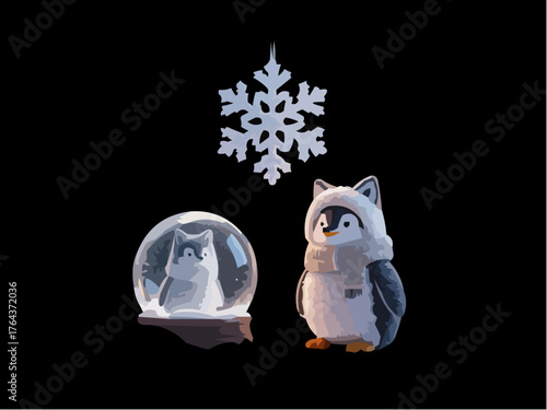 owl on christmas tree