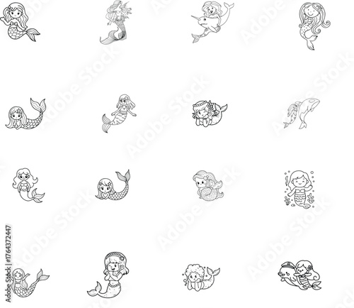 Kawaii Mermaid SVG Bundle 