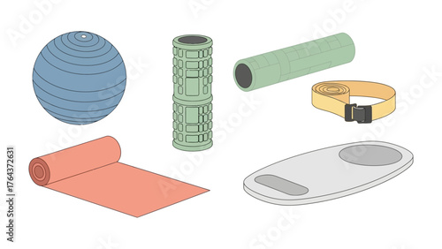 Wellness Essentials: Essential items for well-being are arranged, providing tools for self-care and a healthy lifestyle. This image embodies fitness.