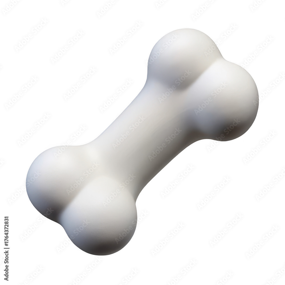 Fototapeta premium 3d white dog bone isolated on transparent background