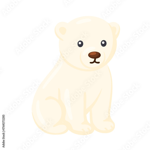 Cute Baby Polar Bear Isolated Illustration