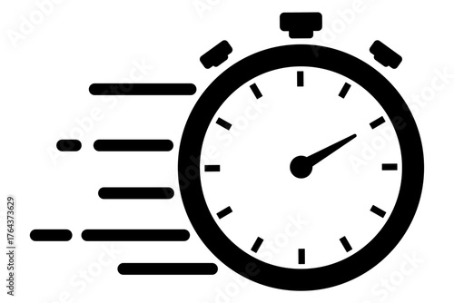 スピーディーなストップウォッチのアイコンイラスト