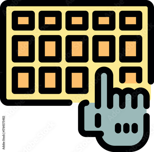 Robotic arm pressing button on control panel, executing command
